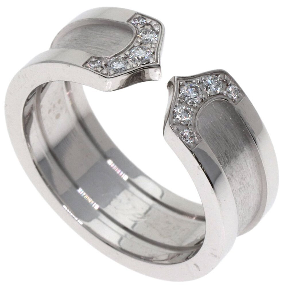 CARTIER Authentic 18k Silver Diamond Ring #48
